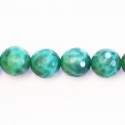 Agate peafowl 12 mm round faceted bead
