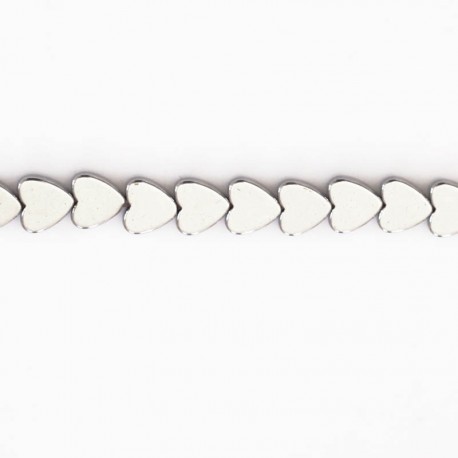 Hematite 6 mm silver heart - BeauMonde Bijoux