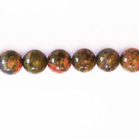 Unakite 8 mm round bead - BeauMonde Bijoux