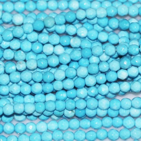 BeauMonde Bijoux - Howlite turquoise 2 mm perle ronde facetée