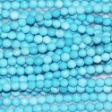 Howlite turquoise 2 mm perle ronde facetée
