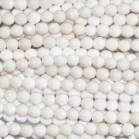 White agate bead round faceted 2 mm - BeauMonde Bijoux