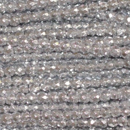 Hematite 2 mm round bead faceted silver - BeauMonde Bijoux