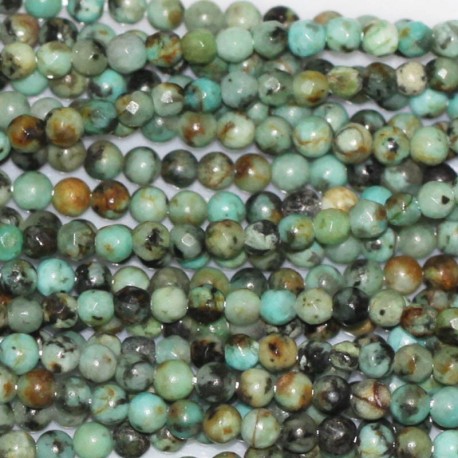 BeauMonde Bijoux - Turquoise Afrique 2 mm perle ronde facettée A