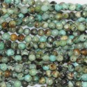 Turquoise Africa 2 mm faceted round pearl