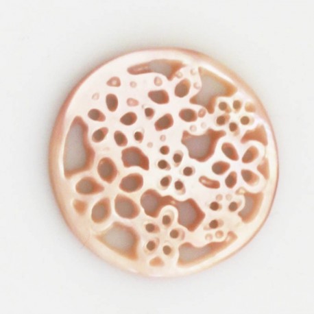 BeauMonde Bijoux - Nacre 17 mm rosace rose