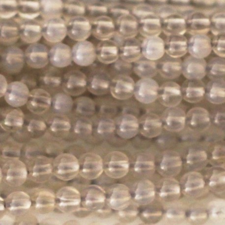 BeauMonde Bijoux - Agate grise 2 mm perle ronde