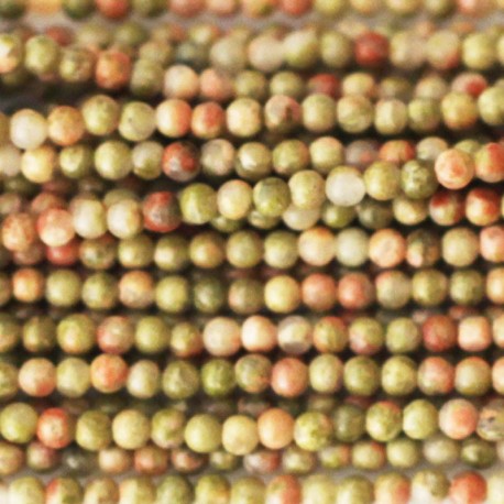 BeauMonde Bijoux - Unakite 2 mm perle ronde A Afrique du Sud