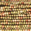 Unakite 2 mm round bead