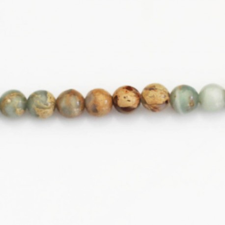 Jasper 6 mm turquoise beige bead - BeauMonde Bijoux
