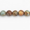 Jasper 10 mm turquoise beige round bead China - BeauMonde Bijoux