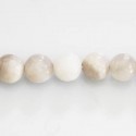 BeauMonde Bijoux - Agate 10 mm perle ronde facetée blanc/gris