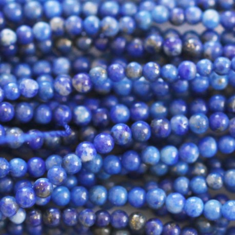 Lapis lazuli 2 mm round bead - BeauMonde Bijoux