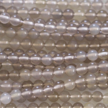 BeauMonde Bijoux - Agate grise 3 mm perle ronde