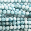 Quartz 4 mm beads round faceted color larimar - BeauMonde Bijoux