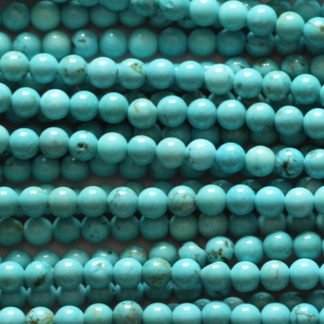 BeauMonde Bijoux - Howlite turquoise 4 mm perle ronde