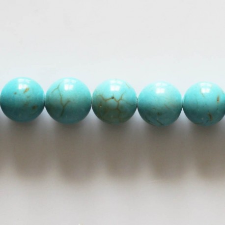 BeauMonde Bijoux - Howlite 10 mm perle ronde turquoise