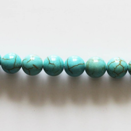 BeauMonde Bijoux - Howlite 8 mm perle ronde turquoise