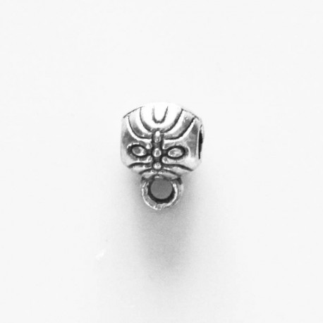 BeauMonde Bijoux - Intercalaire 6x6 mm tonnelet gravé argenté avec 1 anneau