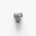 Intercalaire 6x6 mm tonnelet gravé argenté avec 1 anneau