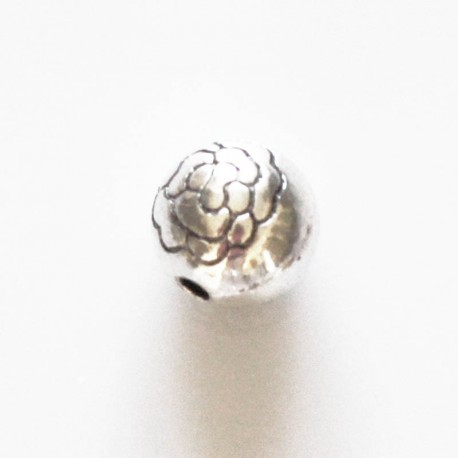 BeauMonde Bijoux - Perle gravée 8 mm argentée