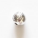BeauMonde Bijoux - Perle gravée 8 mm argentée