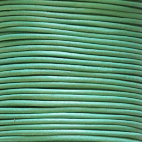 BeauMonde Bijoux - Cuir 1.5 mm vert/turquoise bobine de 50 mt