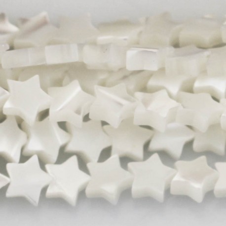 BeauMonde Bijoux - Nacre blanche 6 mm étoile Indonésie
