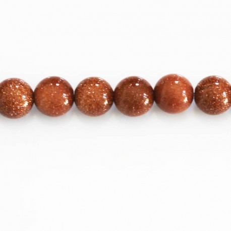 Gold sand stone 8 mm round bead - BeauMonde Bijoux