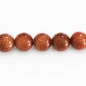 Gold sand stone 10 mm round bead - BeauMonde Bijoux