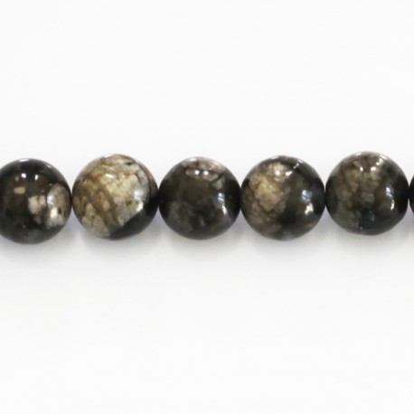 BeauMonde Bijoux - Opale grise 10 mm perle ronde A Afrique