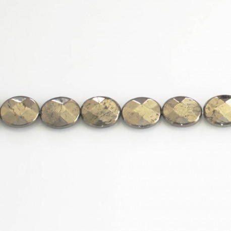 Pyrite 8 x 10 mm oval faceted - BeauMonde Bijoux
