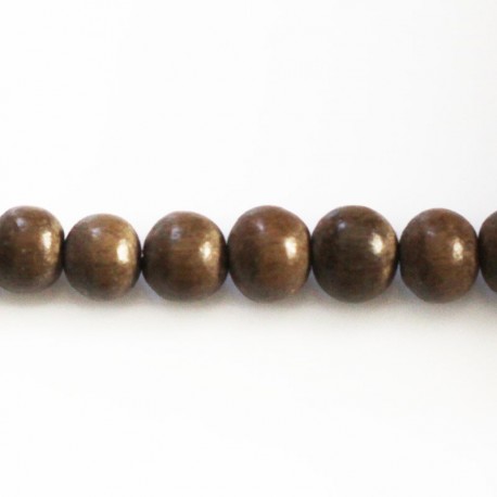 Wooden grey 8 mm round bead - BeauMonde Bijoux
