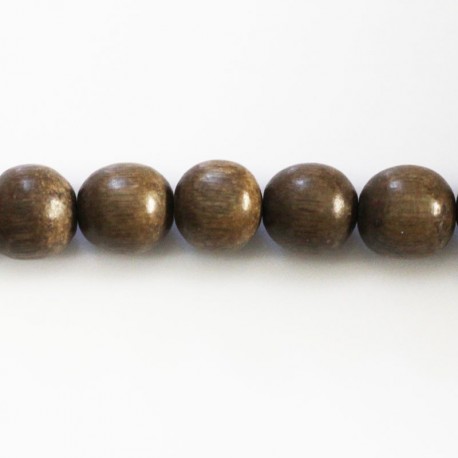 Wooden grey 10 mm round bead - BeauMonde Bijoux