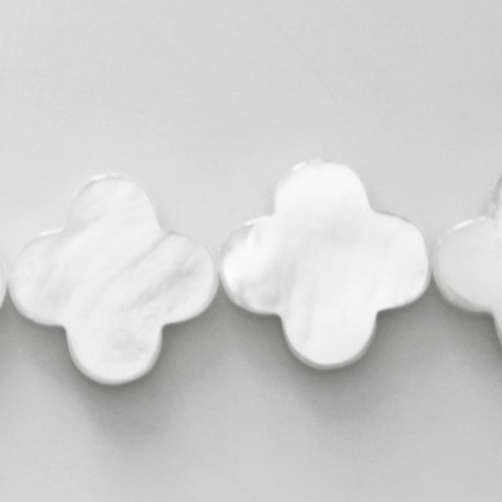 BeauMonde Bijoux - Nacre 18 mm trèfle plat nacre blanche Indonésie