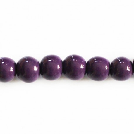 Wooden bead 8 mm round varnished - BeauMonde Bijoux