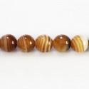 BeauMonde Bijoux - Agate 10 mm environ ronde marron veinée (agate chauffée)