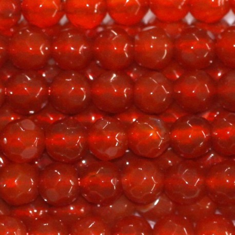 BeauMonde Bijoux - Cornaline 4 mm perle ronde facettée (agate rouge) A Brésil