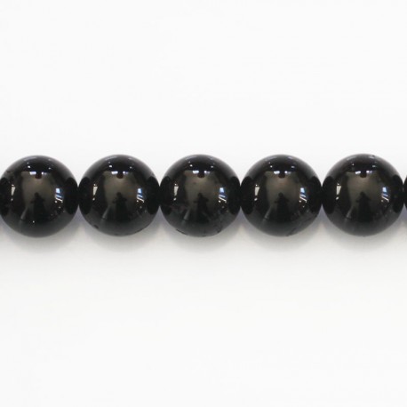 BeauMonde Bijoux - Tourmaline noire 10/10.2 mm environ perle ronde A+ Brésil
