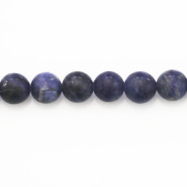 Sodalite 8/8.4 mm environ perle ronde mat A Afrique du Sud