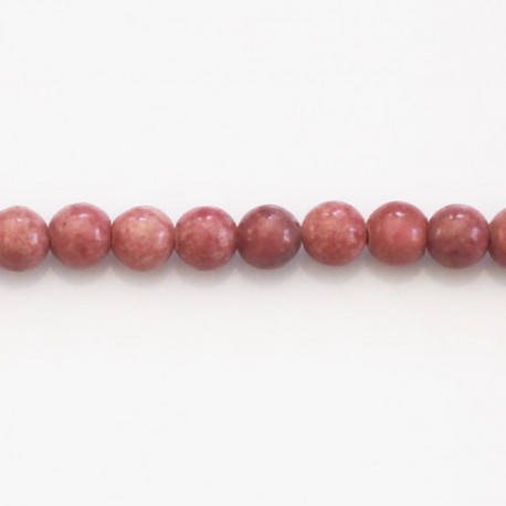Rhodonite 6 mm round bead AA - BeauMonde Bijoux