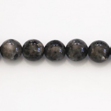 Labradorite 10 mm black round bead (larvikite) - BeauMonde Bijoux