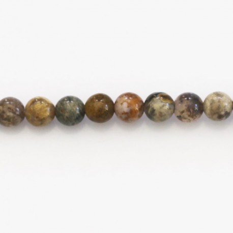 BeauMonde Bijoux - Jaspe océan 6 mm environ perle ronde Madagascar