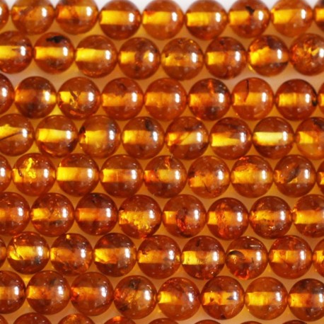 BeauMonde Bijoux - Ambre 4/4.4 mm perle ronde Baltique cognac Lituanie