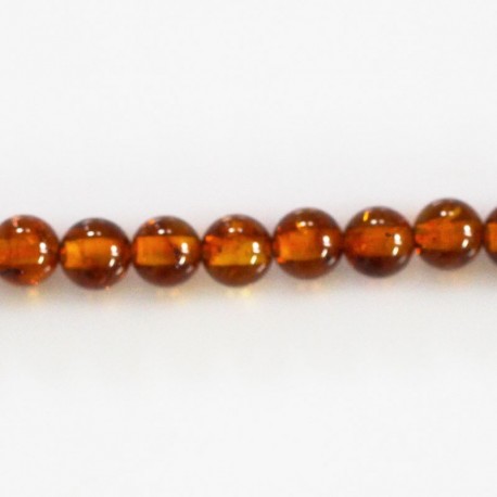 BeauMonde Bijoux - Ambre Baltique 6 mm perle ronde cognac trou 1/1.1 mm environ Lituanie