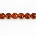 Ambre 8 mm environ perle ronde Baltique cognac trou 1/1.1 mm environ Lituanie