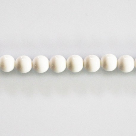 White agate opaque 6 mm round bead - BeauMonde Bijoux