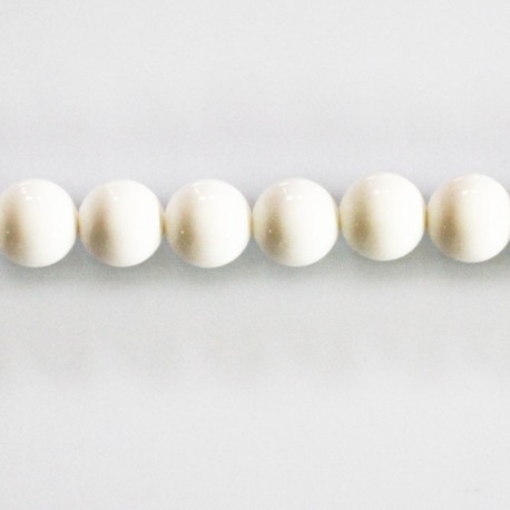 White agate opaque 8 mm round bead - BeauMonde Bijoux