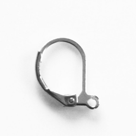 Single 14 mm sleeper with ring titanium color - BeauMonde Bijoux