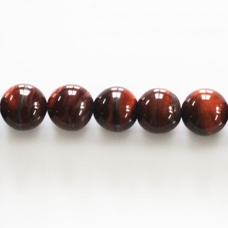 BeauMonde Bijoux - Oeil de taureau (rouge) 10/10.5 mm environ perle ronde A+ Afrique